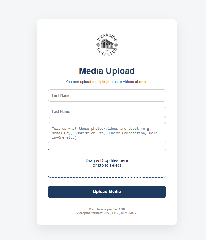 Member media upload portal
